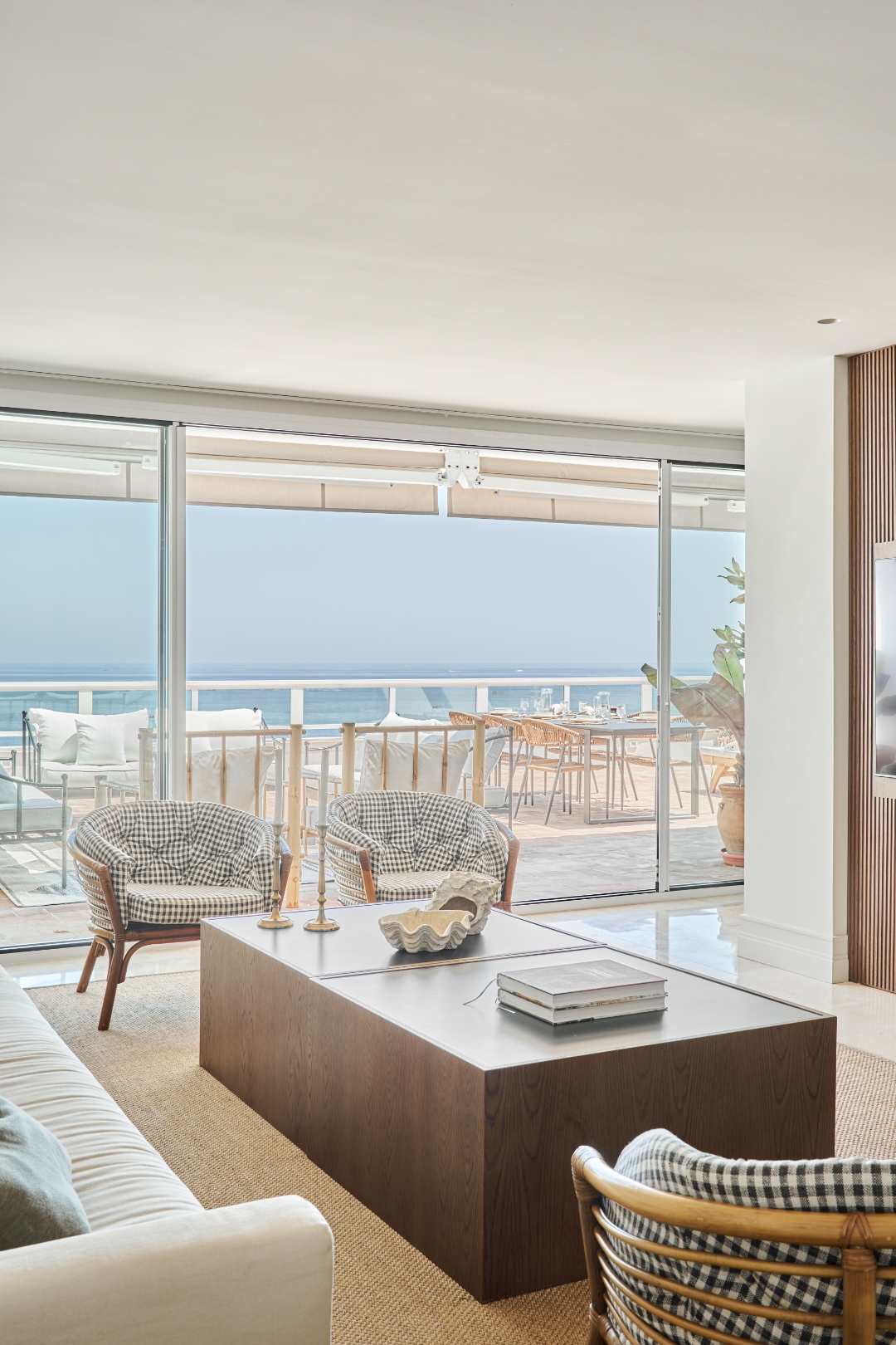 Living room — looking through to terrace and open sea